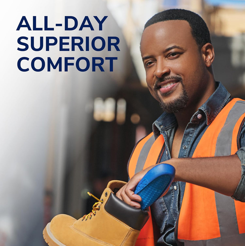 ® Work All-Day Superior Comfort Insoles (With) Massaging Gel®, Men, 1 Pair, Trim to Fit