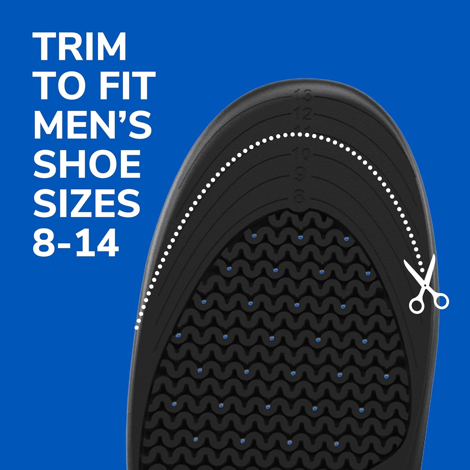 ® Work All-Day Superior Comfort Insoles (With) Massaging Gel®, Men, 1 Pair, Trim to Fit