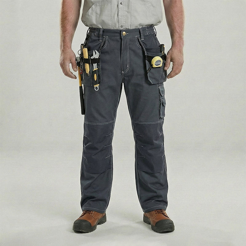 Durable Polyester Cotton Cargo Pants for Work with Installable Knee Pads,Multi-Pockets, Comfort Fit for Construction Workers[B129]-0