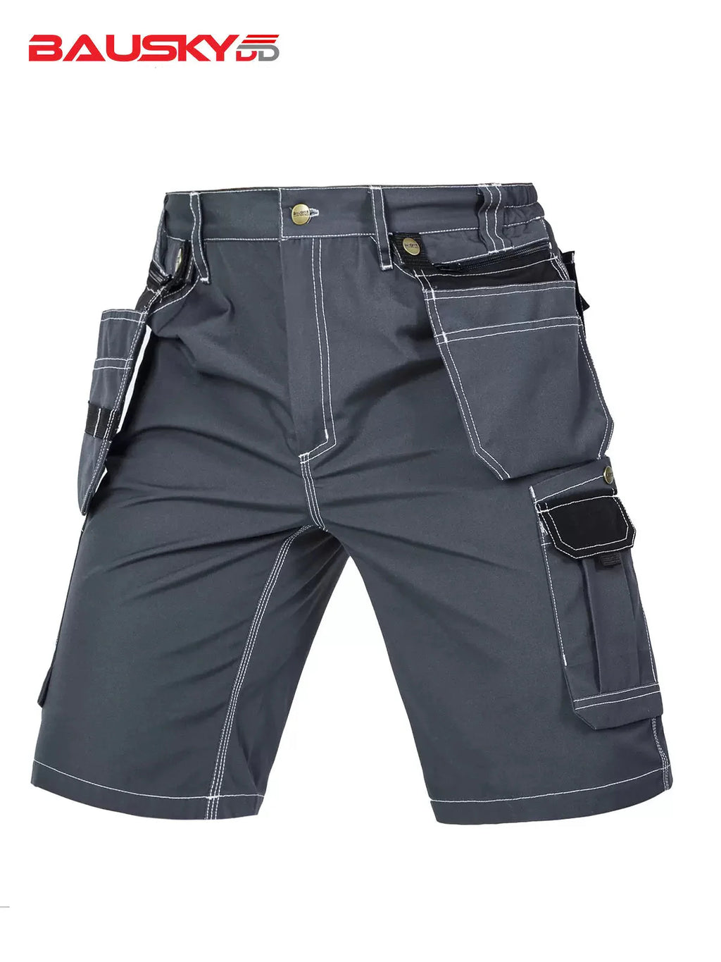 Utility Work Shorts with Detachable Tool Pockets [B219]